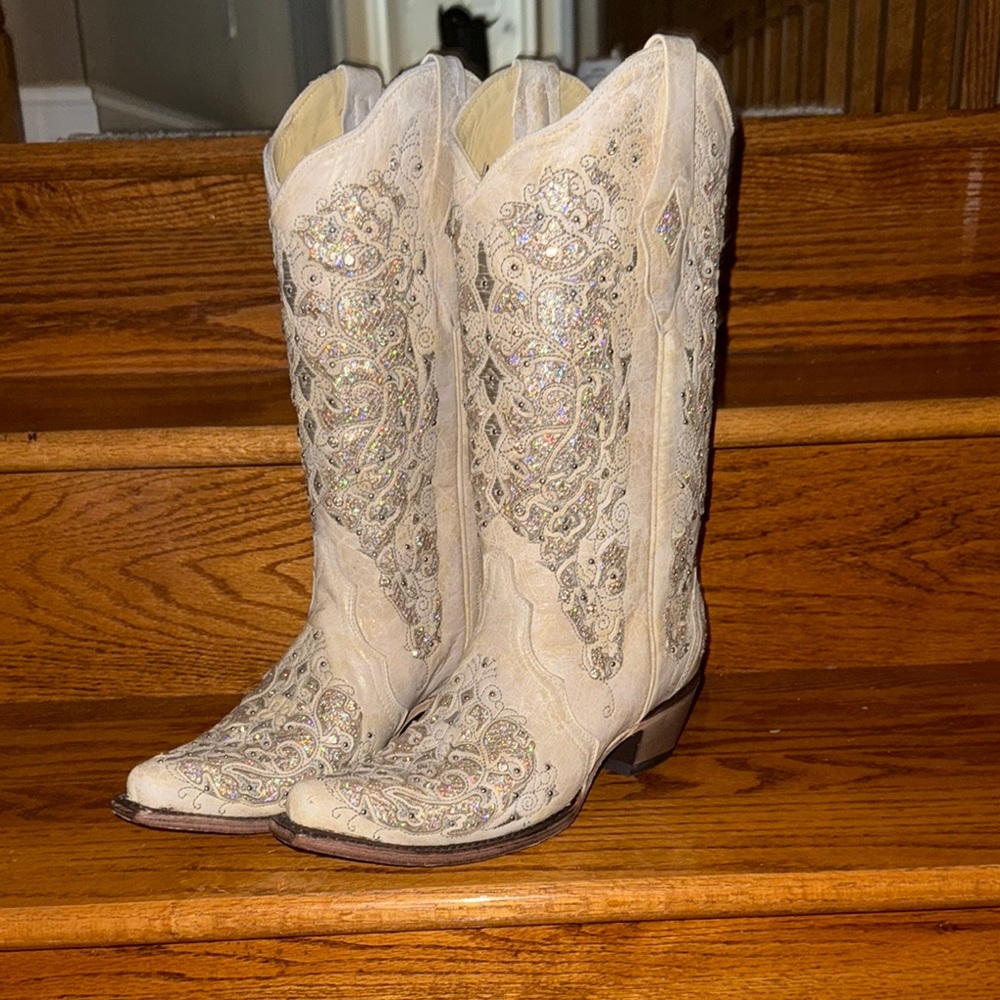 Corral Women’s Glitter Inlay and Crystals Wedding Boots